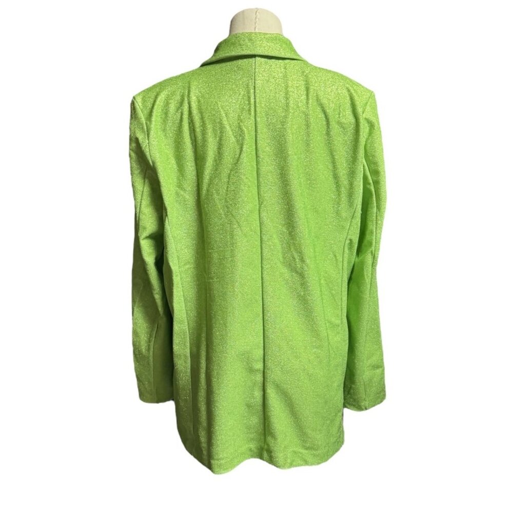 NWT - ASOS Luxe Green Shimmer Blazer Jacket  Size M - Picture 2 of 11